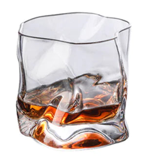 Vaso de whisky estilo japonés arrugado