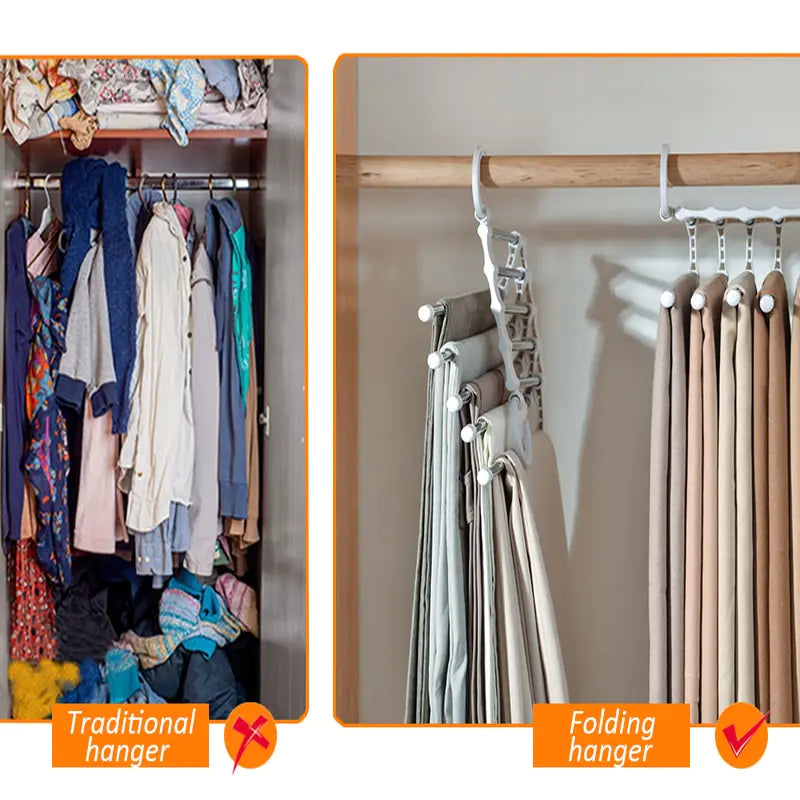 Colgador multifuncional plegable para almacenamiento de pantalones, colgador de ropa