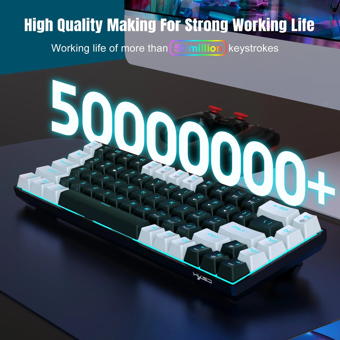 Teclado mecánico de 68 teclas.