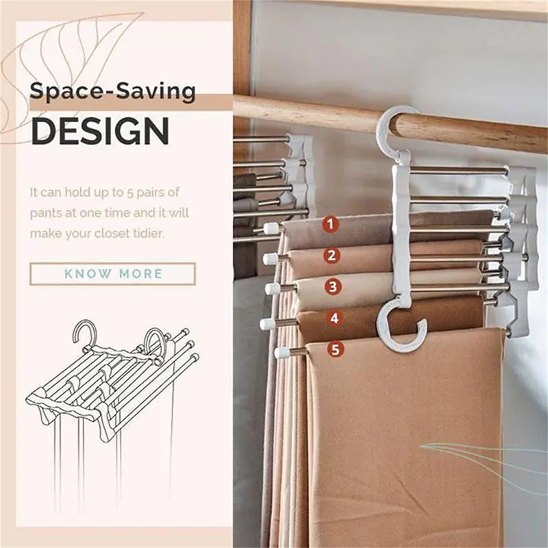 Colgador multifuncional plegable para almacenamiento de pantalones, colgador de ropa