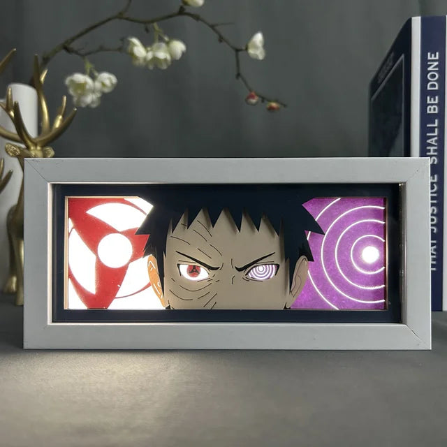 Lámpara de anime 3D tallada en papel Uchiha Itachi