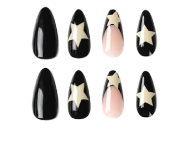 Juego de uñas de estrella francesa de 24 piezas