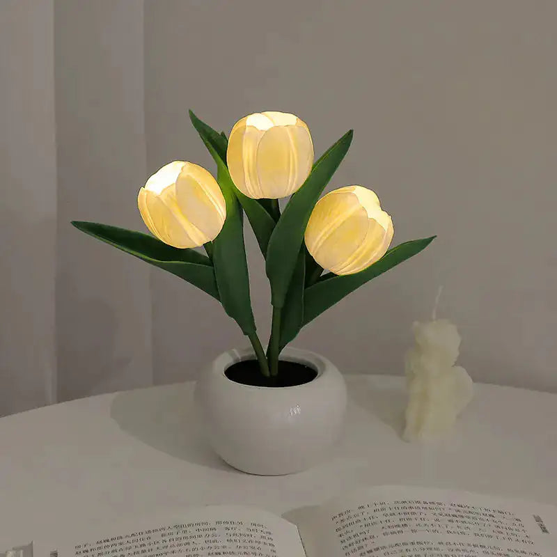 Lámpara LED de tulipán Flor de simulación nocturna