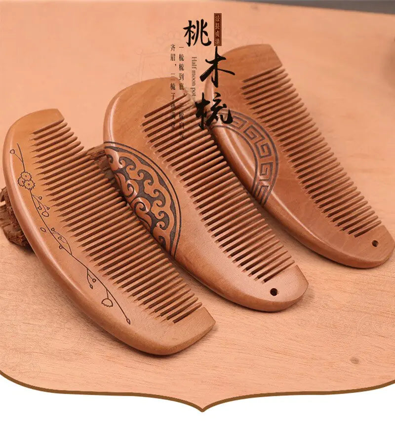 Peine de madera de durazno viejo boutique engrosado