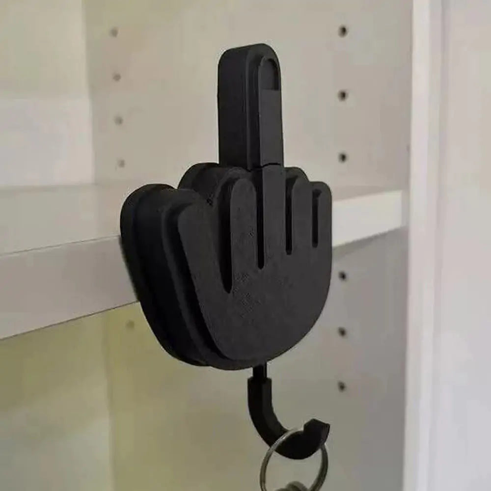 Llavero retráctil creativo con gancho para el dedo medio