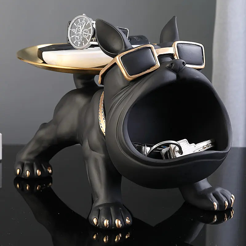 Almacenamiento genial de estatuas de bulldog francés