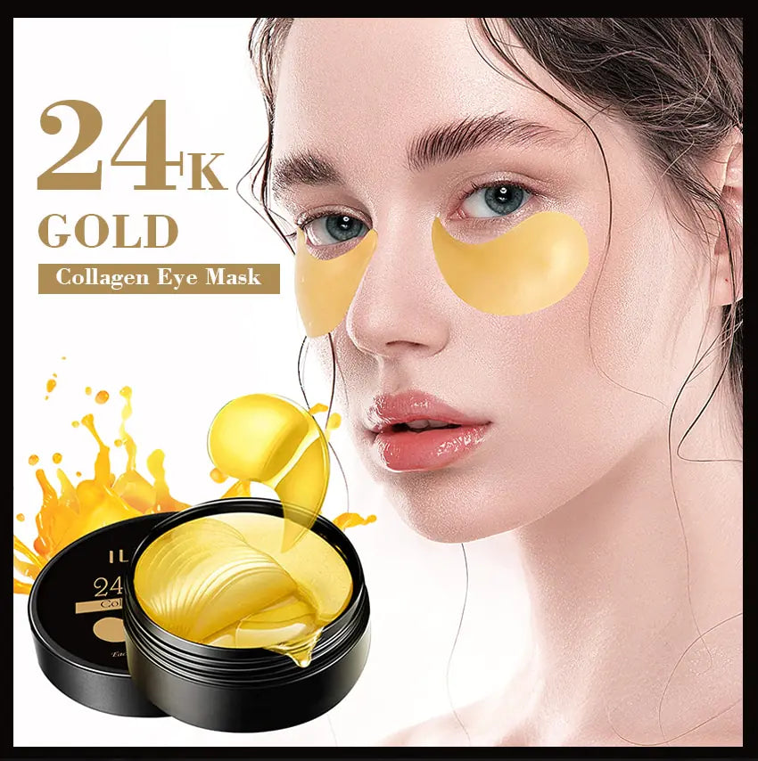 Ilisya--Máscara de colágeno para ojos, parche para ojos de oro de 24 quilates