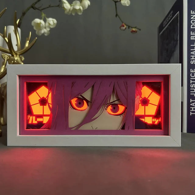 Lámpara de anime 3D tallada en papel Uchiha Itachi