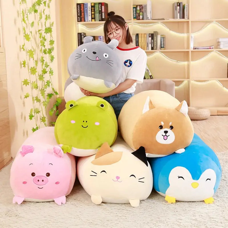 Almohada de animales de dibujos animados de felpa suave