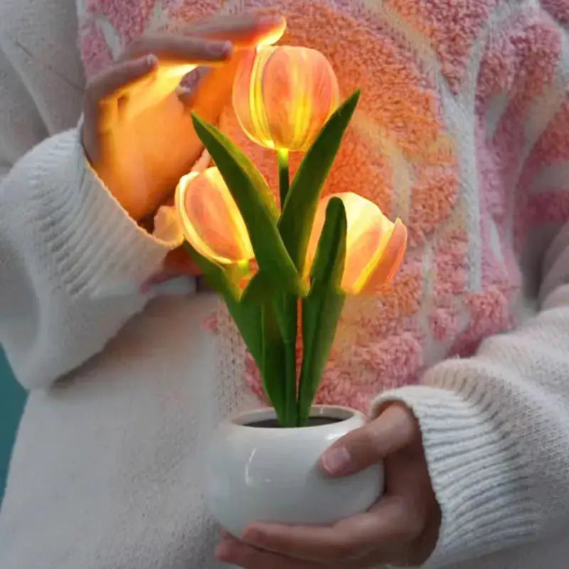 Lámpara LED de tulipán Flor de simulación nocturna