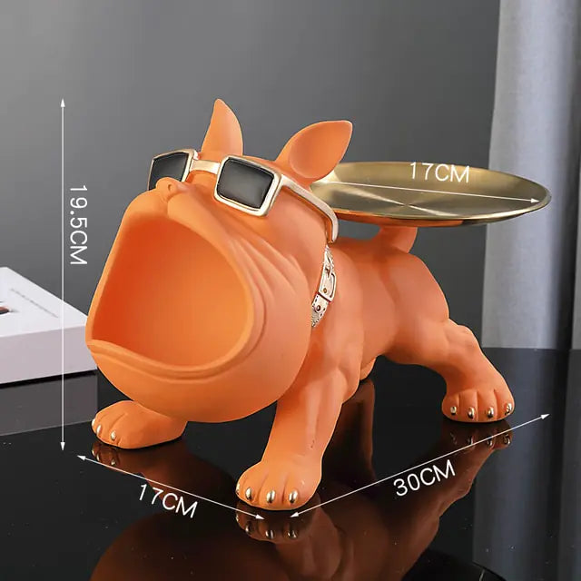 Almacenamiento genial de estatuas de bulldog francés