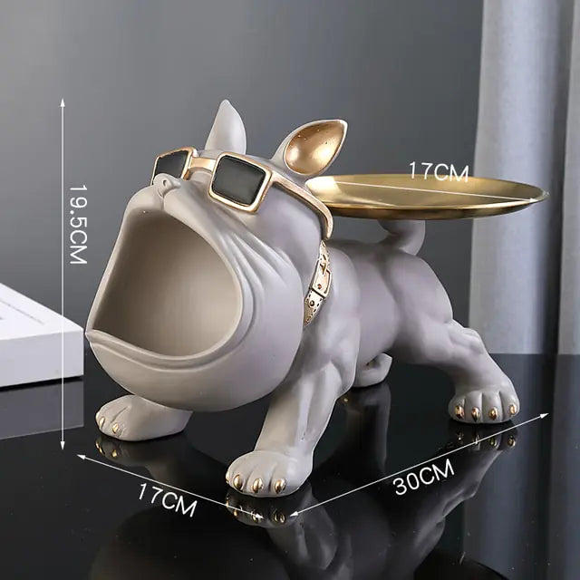 Almacenamiento genial de estatuas de bulldog francés