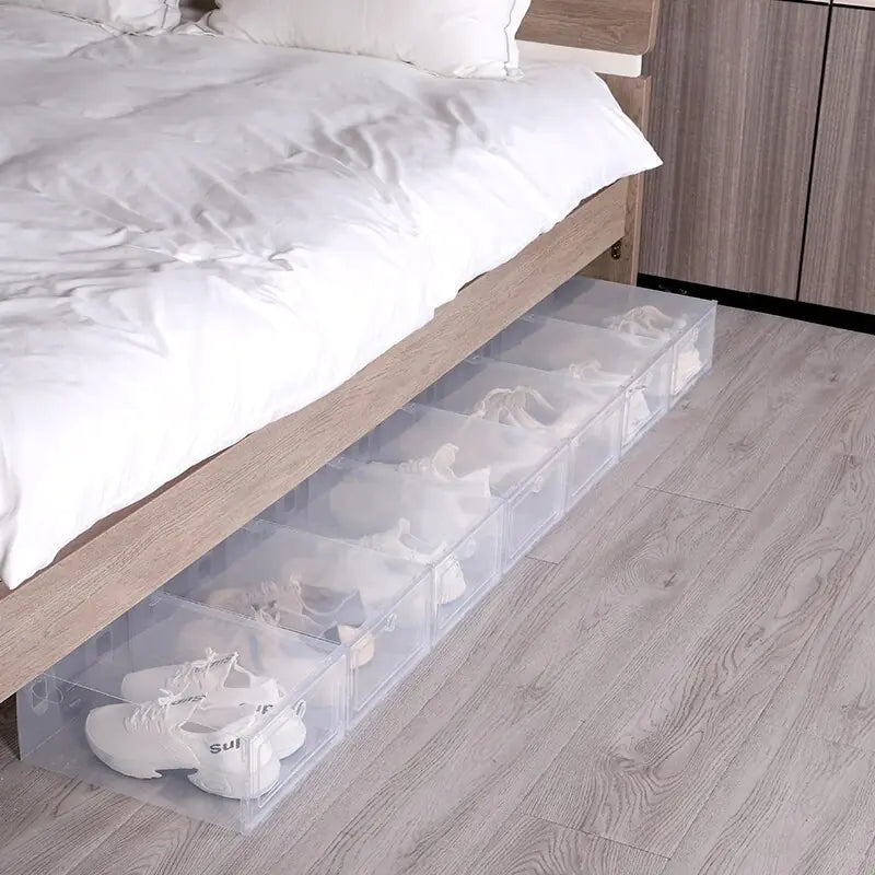6 unids/set caja de zapatos de plástico caja de cajón transparente gruesa
