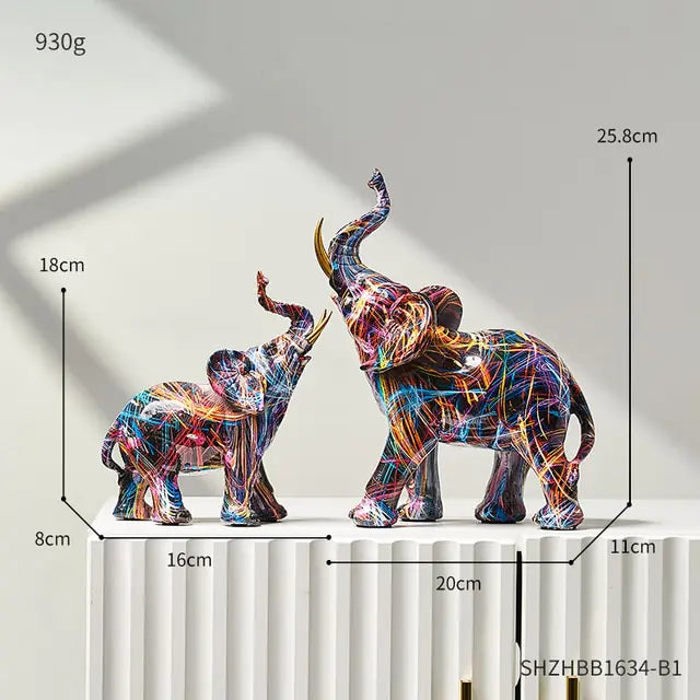 Pintura Arte Elefante Esculturas Y Figuras Decoración Moderna