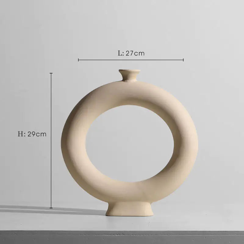 Adornos florales de jarrón de cerámica minimalista moderno