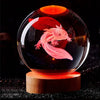 Bola de cristal grabada con láser 3D Axolotl