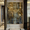 Golden Zebra Abstract Canvas Paintings