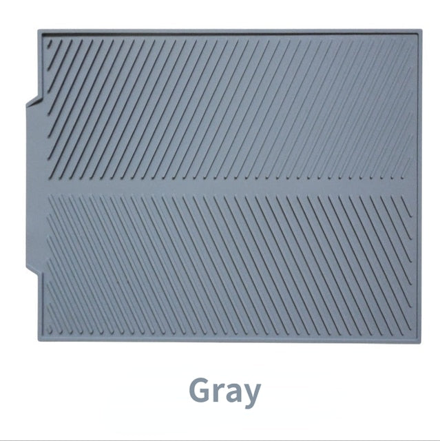 Estera de secado de platos de silicona grande